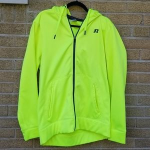 Men's Highlighter Yellow Zip Up Hoodie